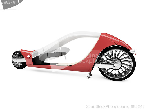 Image of future red bike isolated view