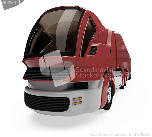 Image of Future concept of cargo truck isolated view