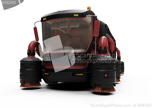 Image of Future concept of washing truck isolated view