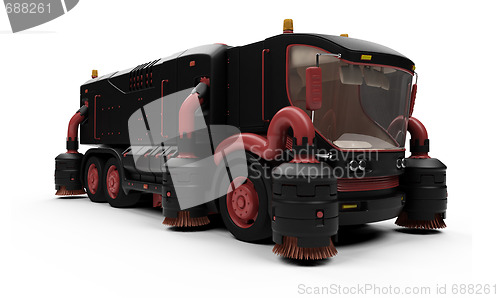 Image of Future concept of washing truck isolated view