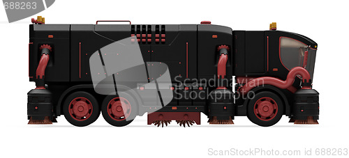 Image of Future concept of washing truck isolated view