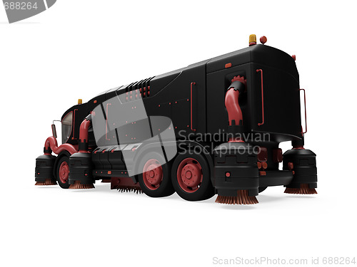 Image of Future concept of washing truck isolated view