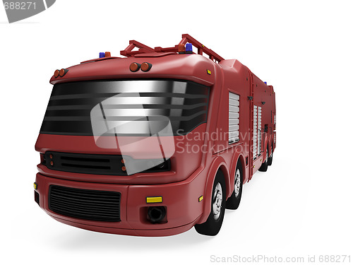 Image of Future concept of firetruck isolated view