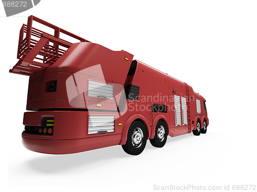 Image of Future concept of firetruck isolated view