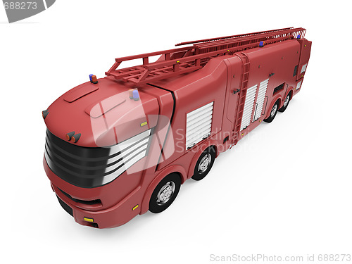 Image of Future concept of firetruck isolated view