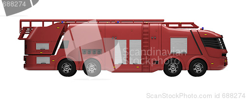 Image of Future concept of firetruck isolated view