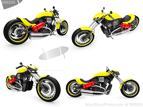 Image of Collection of bikes isolated views
