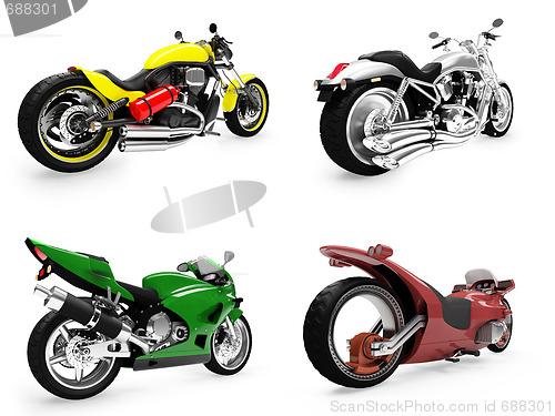 Image of Collection of bikes isolated views