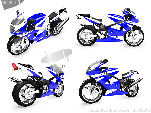 Image of Collection of bikes isolated views