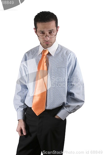 Image of Businessman looking over his glasses