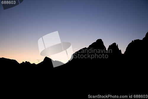 Image of Dolomites in sunset