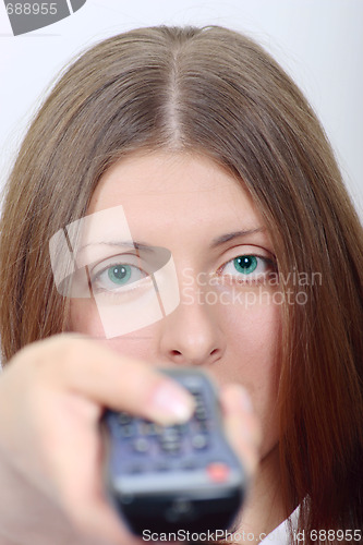 Image of The nice girl with a control panel