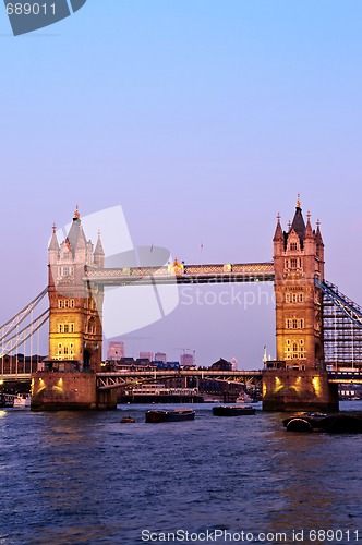 Image of Tower bridge in London at dusk