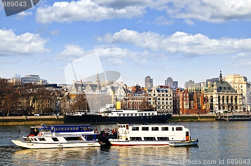 Image of London skyline from Thames river