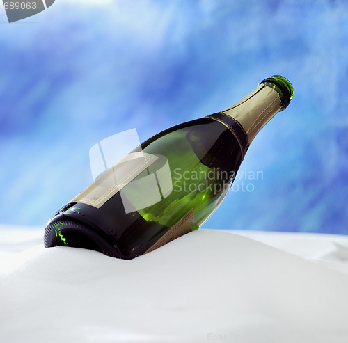 Image of champagne in snow