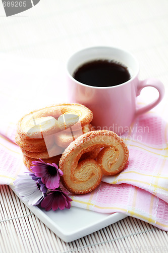 Image of cup of coffee and cookies