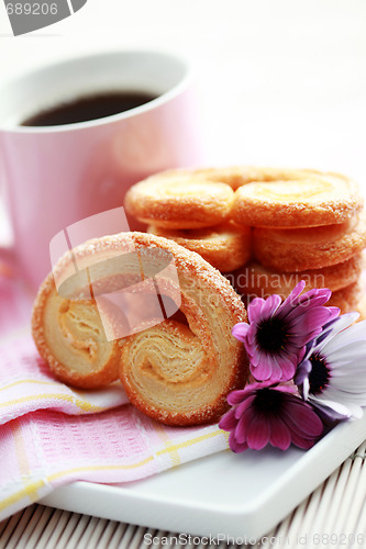 Image of cup of coffee and cookies