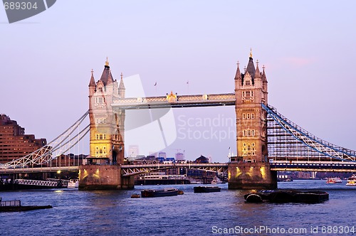 Image of Tower bridge in London at dusk