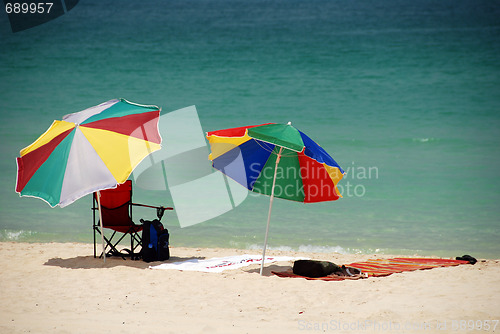 Image of Beach Umbrellas, Bubai Beach, Septermber 2007