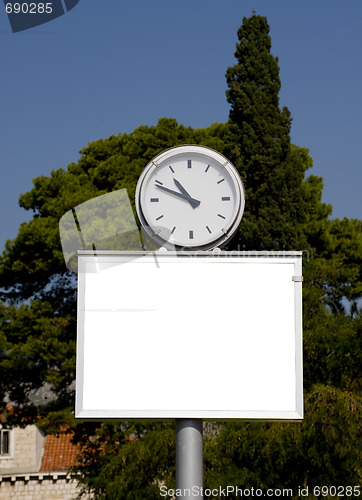 Image of Clock and banner