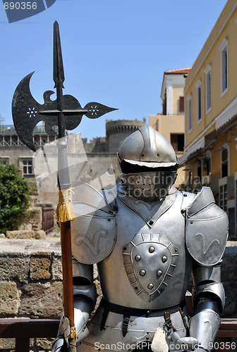 Image of Knight armor. Medieval fortress of Rhodes.