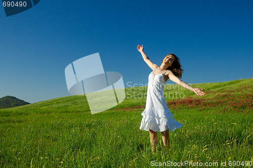 Image of Young woman relaxing