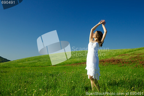 Image of Young woman relaxing