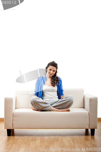 Image of Young woman relaxing