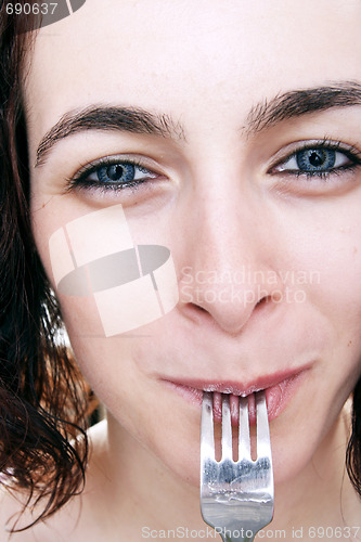 Image of Woman waiting for dinner