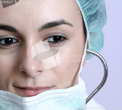 Image of Young doctor with stethoscope.