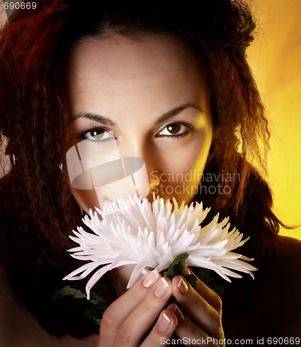 Image of Girl with a white flower