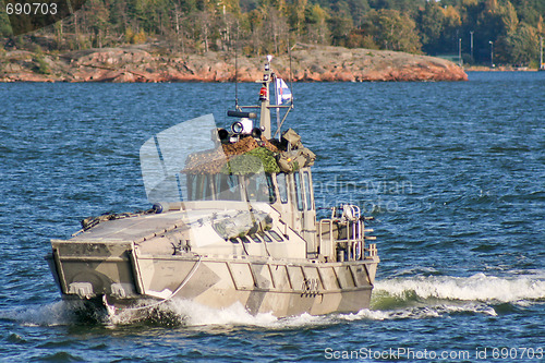 Image of Military boat on Baltic sea