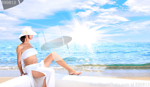 Image of woman relaxing in the afternoon 