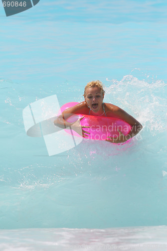 Image of Woman enjoying the sea