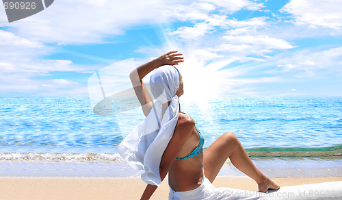 Image of woman relaxing in the afternoon 