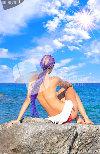 Image of woman relaxing in the afternoon 