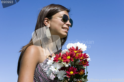 Image of Girl & Flowers