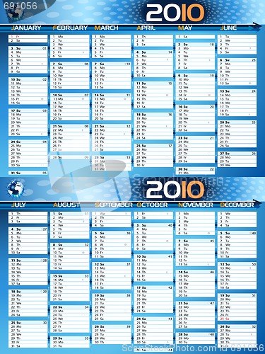 Image of 2010 blue planning calendar