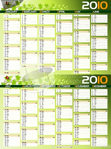 Image of 2010 green planning calendar