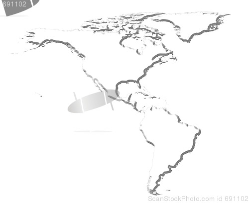 Image of America 3D White Map