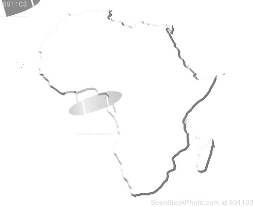 Image of Africa 3D White Map