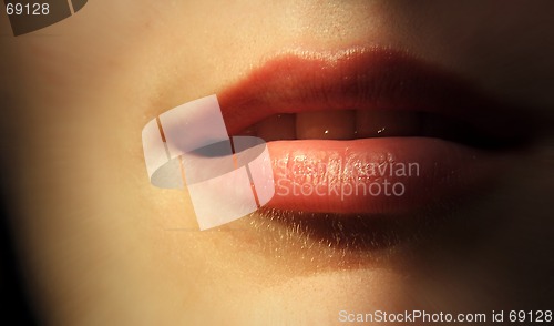 Image of Woman - Red Lips & Shadow
