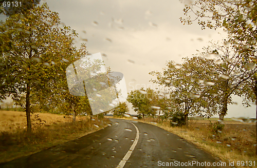 Image of Curve road in autumn