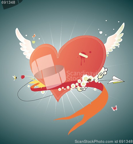 Image of funky red heart 