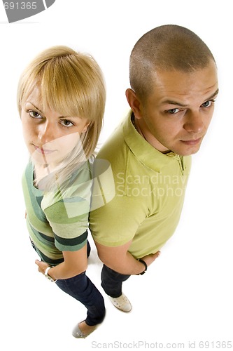 Image of Back to back - Happy young couple