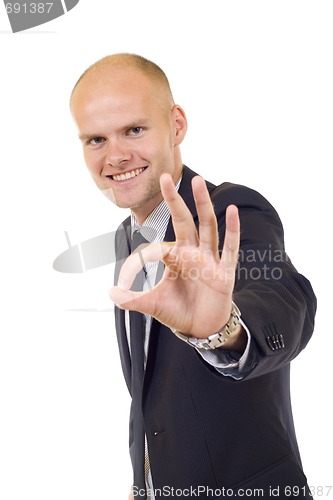Image of Portrait of young happy businessman