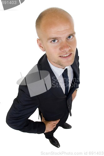Image of Happy businessman wide angle