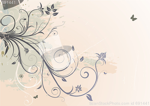 Image of Grunge Floral Background