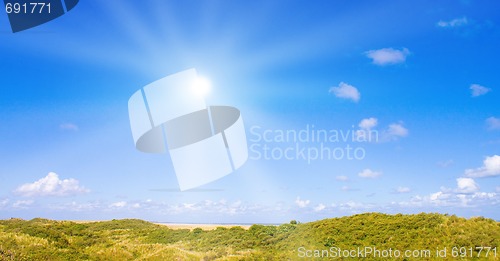 Image of Idyllic dunes with sunlight