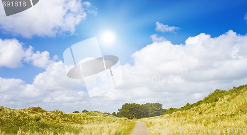 Image of Idyllic dunes with sunlight